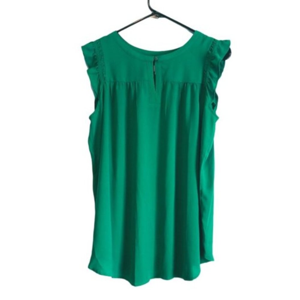 Loft Maternity Ruffle Split -Neck Blouse Size (Sm) - image 1